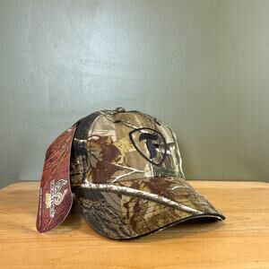 Firestone Realtree Camouflage Brown Tan Hunting Embroidered Logo Strapback Hat